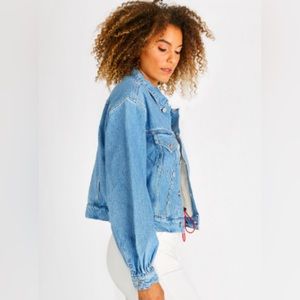 EUC Etica Denim Lauryn Sherpa Lined Jean Jacket | Size Small